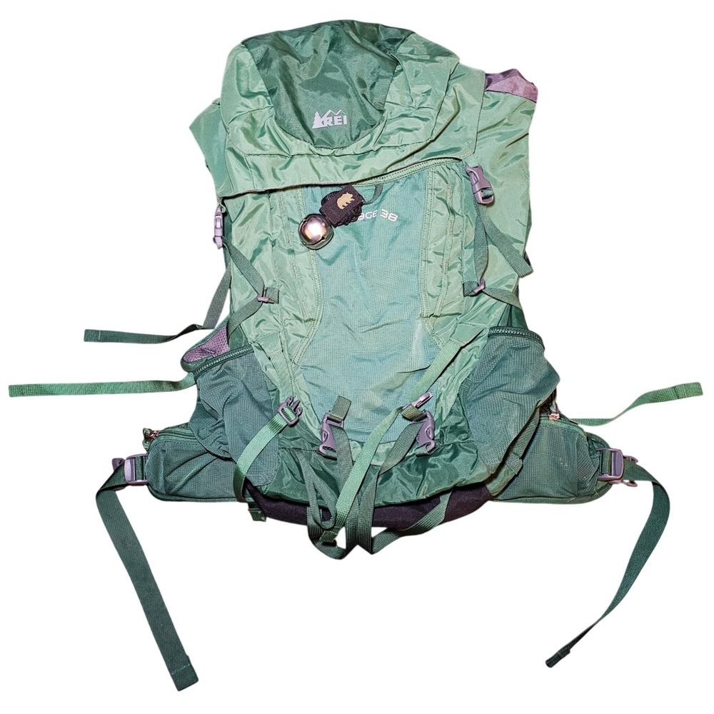 REI Passage 38 Youth Scouting Backpack Green Hiking Camping Hydration Overnight